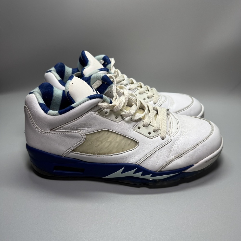 USED Nike Air Jordan 5 Low Golf Shoes CW4206 100 Men's Size 10.5 Wing It US Open
